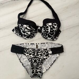 Tommy Bahama Black and White Patterned Bikini